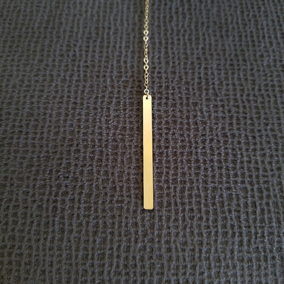 Silver🤍 Wren🪶 Cubic Zirconia💎 & Gold💛 Filled Bar Y-Necklace - Picture 3 of 13